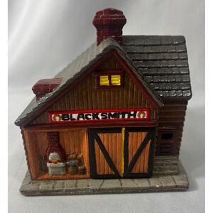 VINTAGE BYRON CERAMIC MOLD #BH-612 BLACKSMITH SHOP VILLAGE HANDPAINTED